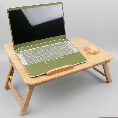 China Adjustable Tilt (Height) Foldable Bamboo Study/Foldable Top Drawer Laptop Stand Bed Tray Wood Laptop Table Computer Lap Desk With Fan for sale