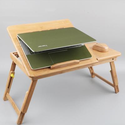 China Adjustable (Height)/Foldable Tilting Wooden Tray Lap Desk Bambu Notebook Tablet Computer Table Folding Laptop Top Bamboo Desk Drawer PC Stand Bed for sale