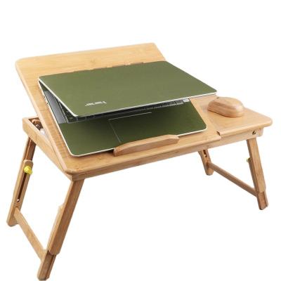 China Adjustable Tilt(Height)/Foldable Wooden Laptop Desk Bed Folding Drawer Top Adjustable Bamboo Laptop Table Standing Tray With Tablet Holders for sale