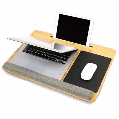 China Breathability Eco-Friendly/Portable/Strong Portable Lap Desk with Pillow, Mouse Pad and Phone Cushion Laptop Desk Twith Wrist Rest Holder Bamboo Computer Laptop Stand for sale