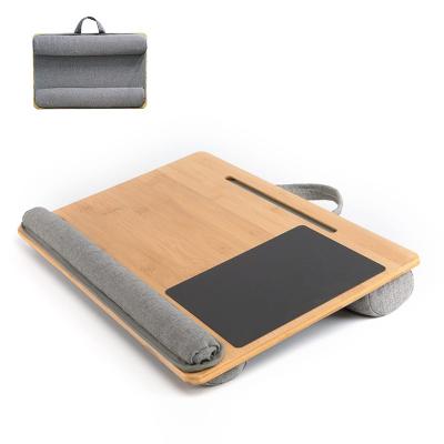 China Wholesale Bamboo Wooden Notebook Eco-Friendly/Portable/Strong Breathability Writing Table Stand Lap Tray Bed Sofa Desk With Laptop Desk Soft Pillow Cushion for sale