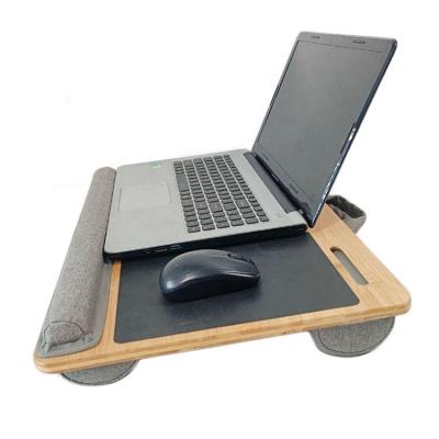 China Eco-Friendly/Portable/Strong Breathability Customize Lap Table Wood Laptop Desk Multifunction Portable Bamboo Tray Mouse Pad With Pillow And Cushion for sale