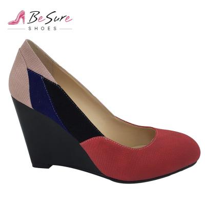 China Wholesale Cheap Women Anti-Slippery Toe Wedge Heel Pumps Shoes Casual Treble Shoes From China for sale