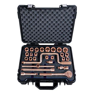 China In Place Locations Hot Selling Flammable and Explosive Explosion Proof 1/2” 28 Piece Boxed Socket and Socket Wrench Set for sale