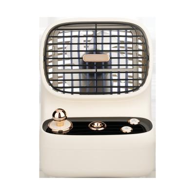 China Dual Cooling: Unique Curtain + Water Mist Portable Space Air Cooler Products Small Personal Air Conditioner Table Fans With Humidifier for sale