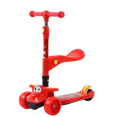 China 2021 Child Adjustable LED Light 3 Wheel Foldable Kids Kick Scooter With Music for sale