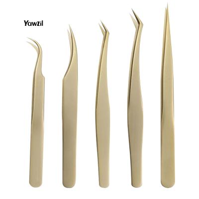 China Hot Sale Stainless Steel Eyelash Tweezers Logo New Popular Customized Custom Made Tweezers For Eyelash Extension for sale