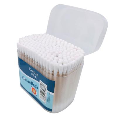 China Exquisite Technic Bamboo Ear Cleanroom Q Daily Cleansing White Lint Free Tip Dab Cotton Swabs Customized for sale