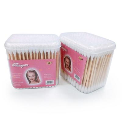 China Wholesale Daily Cleaning Cotton Buds Ear Bamboo Sticks Disposable Wooden Stick Alcohol Cotton Swab Swab for sale