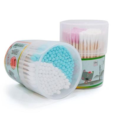 China Wholesale Baby Cotton Daily Cleaning Kids Pull Dig Ears Small Head Cotton Buds Disposable Lip Pads for sale