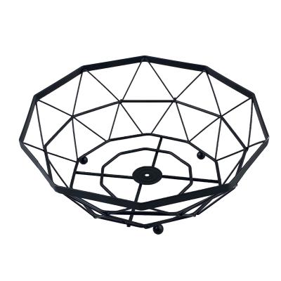 China Viable easy to use hot sale mirror matte black professional factory manufacturing polygonal fruit basket for sale