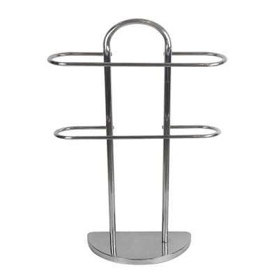 China Factory Direct Selling Double Column Semicircular Bottom Tube Modern Stainless Steel Two-Layer Towel Rack Stainless Steel U-Shaped Towel Rack for sale