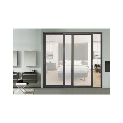 China Waterproof Aluminum Black Frame Japan Sliding Doors Japan Shoji Interior House Sliding Door Hardware Soft Closing Glass Sliding Kits for sale