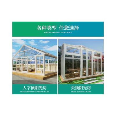 China Hot Sale Modern High Quality China Custom Customized High Quality Aluminum Frame Home Glass Solarium for sale