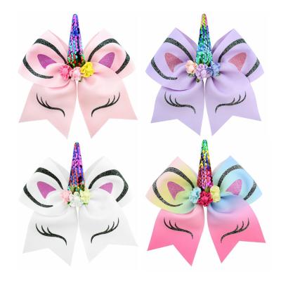 China The decoration unicorn hair clip etc. with ring ribbon hair hangers hair accessories for babies for sale