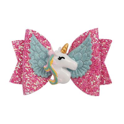 China Decoration Glitter Unicorn Hair Clip Bows Hair Accessories etc. grown-ups party for babies for sale