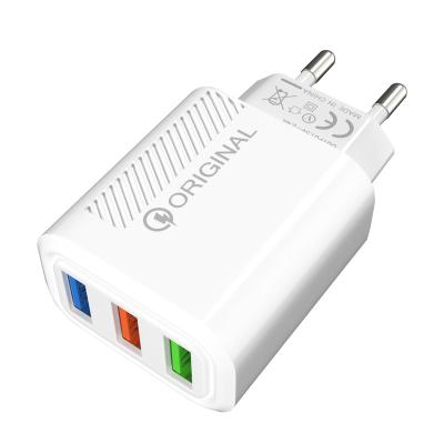 China Camera Port 3usb Wall Charger High Quality QC 3.0 Eu Plug Us Phone Charger Adapter for sale