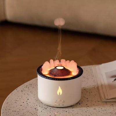 China Hotel Aroma Diffuser Hot Selling Volcano Flame Humidifier With Night Ultrasonic Cool Light for sale