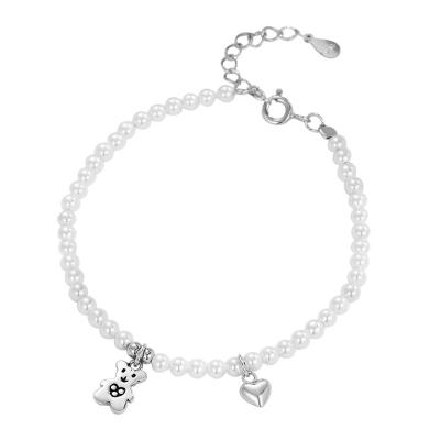 China FASHIONABLE 925 sterling silver female sterling silver bear bead bracelet temperament personality jewelry gift wholesale of bracelet for sale