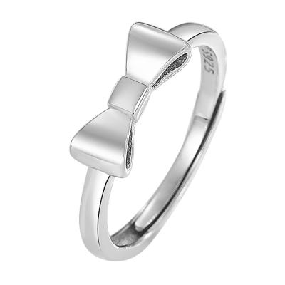 China The gift of 925 Sterling Silver Ring Bow Ring fashion personality temperament superior sterling silver women fashionable jewelry for sale