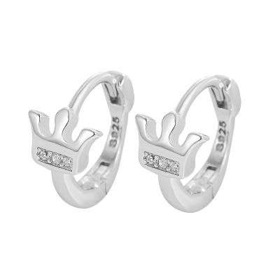 China Personality TRENDY Women's Fashion Clips Jewelry 925 Sterling Silver Earrings Crown Earrings for sale