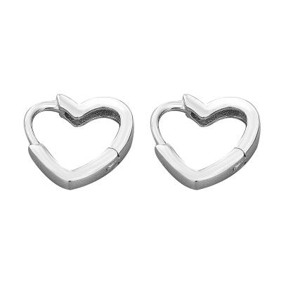 China 925 Sterling Silver Trendy Fashion Personality Stud Earrings Heart Clip Heart Clip Women's Jewelry Gift Wholesale for sale