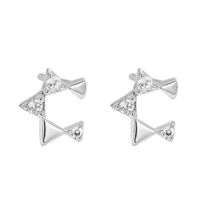 China Female 925 Sterling Silver Earrings 24K Gold Star Stud Earrings Temperament FASHIONABLE Personality Female Sterling Silver Jewelry for sale