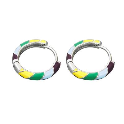 China TRENDY 925 Sterling Silver Earrings Rainbow Clip Personality Fashion Women's Sterling Silver Jewelry Gift for sale