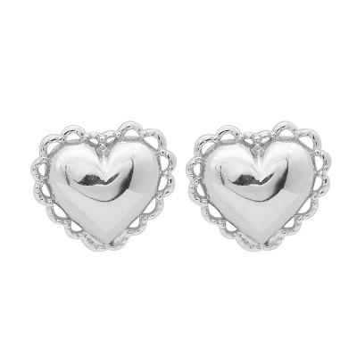 China Women's Temperament Sterling Silver Jewelry Gift Wholesale Fashionable 925 Sterling Silver Lace Love Earrings for sale