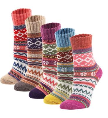 China Warmer Sporty Women's Wool Socks Deep Knit Warm Casual Wool Cozy Crew Winter Socks Gifts for sale