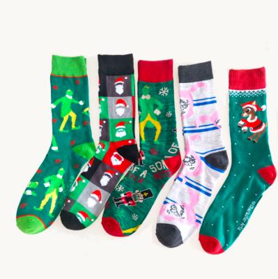 China New European sports men's stockings stockings Christmas sports socks cartoon elk Christmas socks for sale