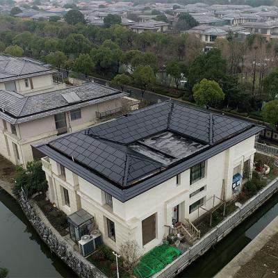 China YONZ CARBONADO Home Use Industry Home Trade Use Double Glass Solar Panel Tiles Black Flexible Panel All Black 188W Solar Tile for sale