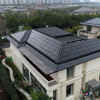 China YONZ home factory directly supply aluminum roofing step tile and zinc roofing tile staggered solar panel for sale