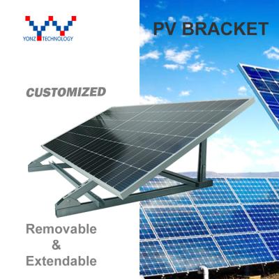 China Fast Installation YONZ Adjustable High Strength Flat Roof PV Structure Solar Panel Metal Module System Solar Racks for sale