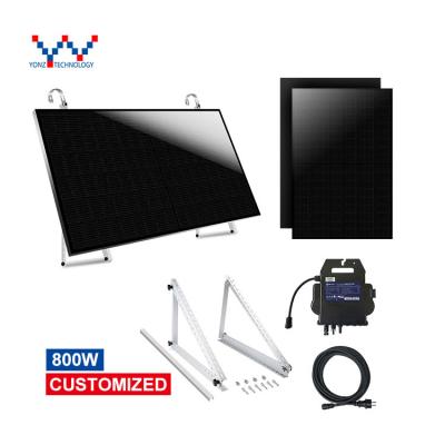 China YONZ Balkonkraftwerk 800W Fullblack Solar Home Mono Solar Panel Kit For Homes Balcony for sale