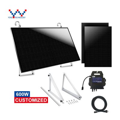 China YONZ Home Use Small Solar Powered System 600W Balcony Solar Flexible Panel System for sale