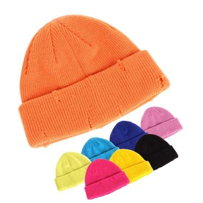 China COMMON Logo Adults Acrylic Ribbed Blank Custom Women's Knitted Beanie Winter Hats for sale