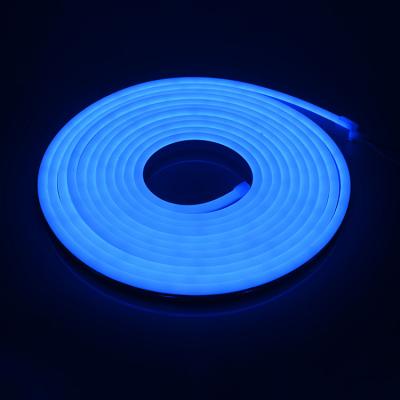 China Side-bend New Arrival 24V 2835SMD Blue Color Waterproof IP67 Soft Silicone Flex Neon Strip Light for sale