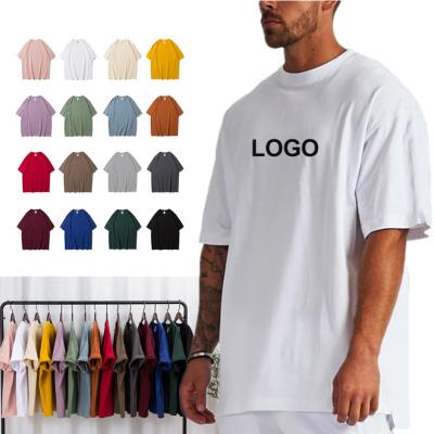 China Breathable High Quality 100% Cotton 280 Gsm T-shirt Men Printing Logo Custom Short Sleeve Loose O Neck Tee Summer T Shirt For Men for sale