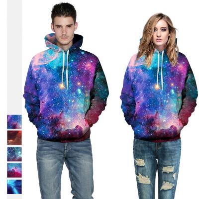 China Breathable Starry Sky 3d Digital Printing Sweater Top Women Pullover Personality Hooded Couples Fashion Casual Trendy Sweater for sale