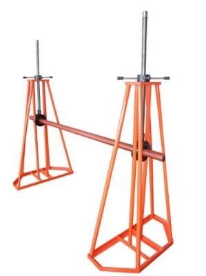 China Foot Brake Hydraulic Cable Drum Stand Easy Move With Trapezoidal Structure for sale