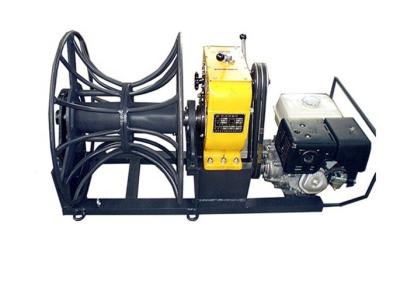 China Transmission Line Wire Rope Winch / 2 Ton Wire Take Up Winch With Gasoline Engine for sale