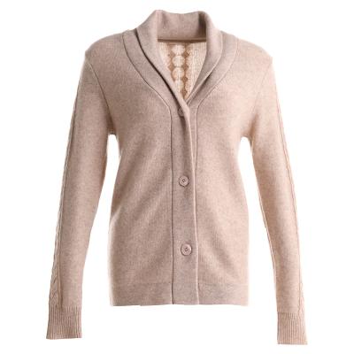 China Hot Selling 100% Cashmere Anti-pilling Women Knitted Cardigan for sale