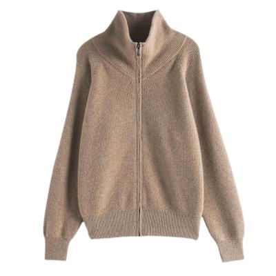 China 2021 new ladies cashmere wool cardigan anti-pilling neck knitted mid-rise sports and leisure for sale