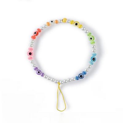 China Central Statistical Institute Mobile Phone Chain DIY Letter Love Rainbow Combination Personality Beaded Mobile Phone Rope for sale