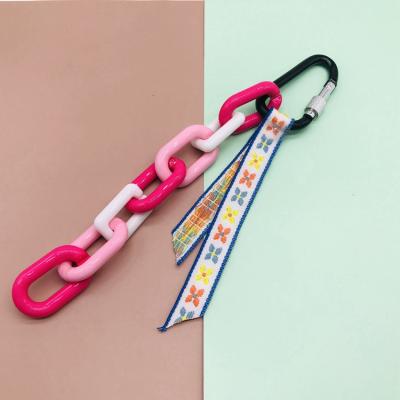 China China Trendy Suppliers Wholesale Popular Acrylic Aluminum Leaf Button Key Chain For Women for sale