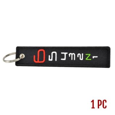 China Wholesale Cheap Custom Key Ring Durable Korea Embroidery Fabric Reflective Nylon Keychain for sale