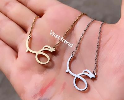 China Wholesale FASHIONABLE INS Style Luxury Vintage Arabic Necklace Personalized Arabic Alphabet Necklace for sale