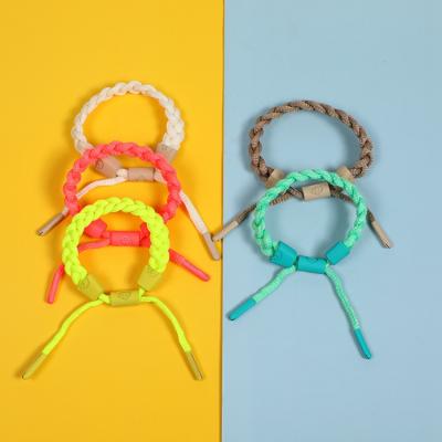 China Pure Children Compiled Simple Cheap Fashion Trendy Lucky Charm Girl Woven Bracelet Custom Color for sale