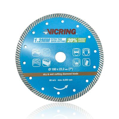 China Ceramic VICRING 180mm Hot Press Turbo Blade Diamond Saw Blade for sale